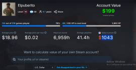 Cuenta de steam: Podemos acordar un precio. Vale 1043 usd, USD 1,043.00