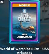 Vendo world of warships blitz - uss arkansas, USD 25.00