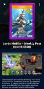 Vendo lords mobile weekly pass (worth 500€) , € 2.99