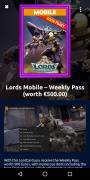 For sale Lords Mobile – Weekly Pass (500€), € 50.00