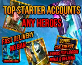 Top Starter accounts Raid Shadow Legends, USD 25.00