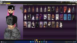 IMVU account 225 items with aprox 35 outfits made and 115 credits, USD 52.00