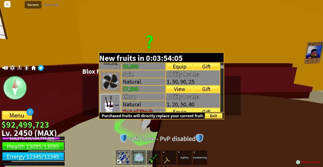 Instant Delivery - Blox Fruits Level MAX 2450 Account - Third Sea