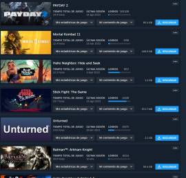 Cuenta de Steam con más de 100 juegos valorada en 256 usd, USD 14.00