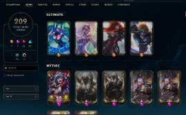 VENDO CUENTA LEAGUE OF LEGENDS +209 SKINS  |450€ DE VALOR |, € 90.00