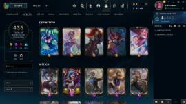 Cuenta de league of legend nivel 1014, 436 skins, USD 100