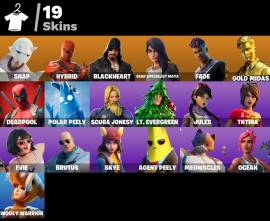 Acount fortnite gold midas, 19 skins,39 dance,39 pikaxe,unreal.4 excus, USD 10.00