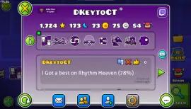 Geometry dash account +80 demons, USD 20.00