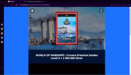 VENDO WORLD OF WARSHIPS BARCOS Y CREDITOS, USD 2.00