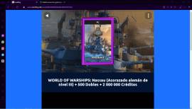 VENDO WORLD OF WARSHIPS BARCOS Y CREDITOS, USD 2.00