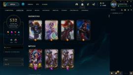 cuenta lol 532 skins todos los champs LAS P4 Lv 624, USD 100.00