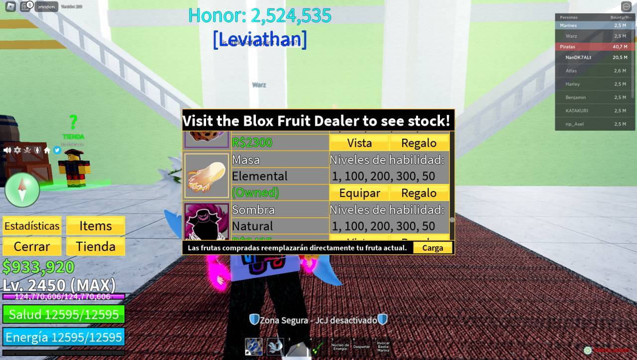 Account Blox Fruit OP +20m bounty and Perms Fruits