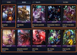 BEST ACCOUNT SMITE WITH 1205 SKINS | ALL VOICE PACKS  AND 11 T5 SKINS, USD 1,000.00