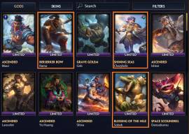 BEST ACCOUNT SMITE WITH 1205 SKINS | ALL VOICE PACKS  AND 11 T5 SKINS, USD 1,000.00