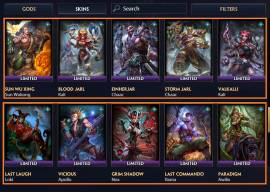 BEST ACCOUNT SMITE WITH 1205 SKINS | ALL VOICE PACKS  AND 11 T5 SKINS, USD 1,000.00