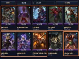 BEST ACCOUNT SMITE WITH 1205 SKINS | ALL VOICE PACKS  AND 11 T5 SKINS, USD 1,000.00