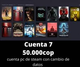 Vendo cuenta de Steam con cambio de datos , USD 10.00