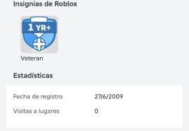 | cuenta roblox año 2009 | 13+ | disponible para usar vc | correo dedi, USD 8.00