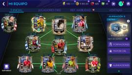 Cuenta de fifa mobile 154 grl y 384 de quimica, equipo muy completo, USD 40.00