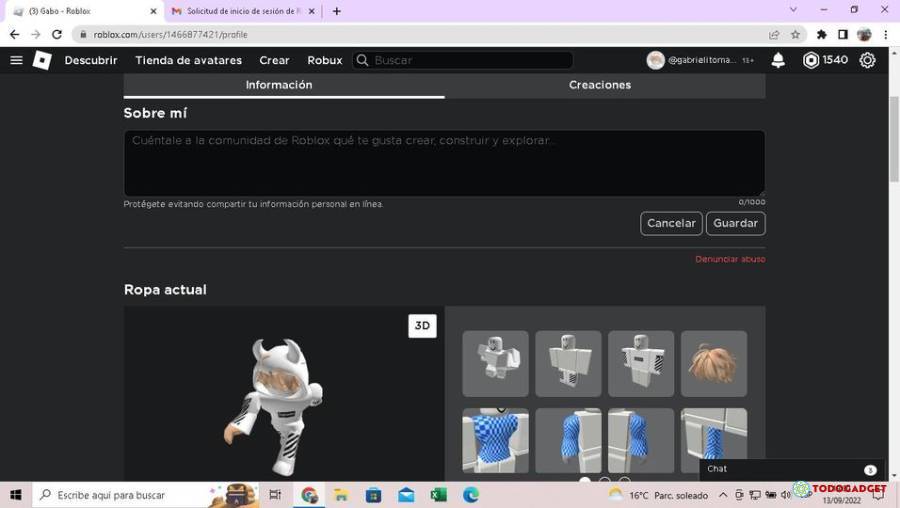 Roblox | Conta roblox com 1300 robux pendente