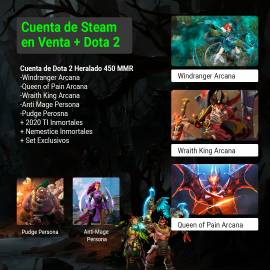 Dota 2 Account with 5 Exclusive Arcana + Immortals, USD 250.00