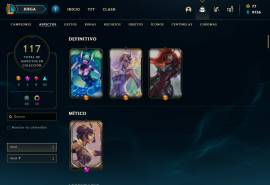 Cuenta LOL/VAL 117 skins LVL 316 G4, USD 65.00