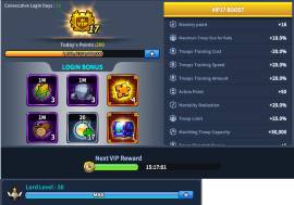 VIP 17 - Castle 34 - Academy 34 - Max adv tab - 100k gems - All T6, USD 850.00