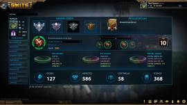 VENDO CUENTA SMITE S4 DIAMANTE TIER 5 ULLR + 585 SKINS, USD 250.00