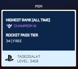 Cuenta Rocket League, Nivel 2419, Champ 3, +1700 Horas, Top 6% Stats, USD 370.00