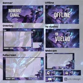 Kit twitch Vayne league of leyends Overlay - banner - webcam, USD 5.00