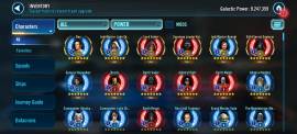 Selling Star Wars: Galaxy of Heroes account 9.24 M GP account kyber 1, USD 1,000.00