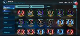 Selling Star Wars: Galaxy of Heroes account 9.24 M GP account kyber 1, USD 1,000.00