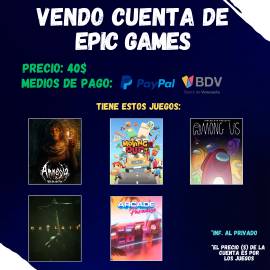 Vendo Cuenta de Epic Games Con Juegos, USD 40.00