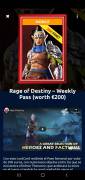 Rage Of Destiny-weekly Pass (Worth 200€) , USD 50.00